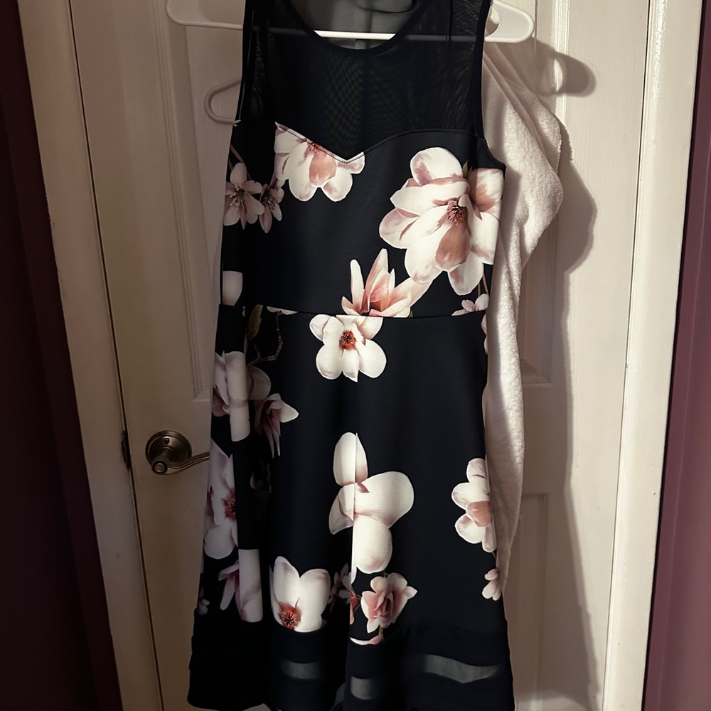 Floral Black and Pink Dress